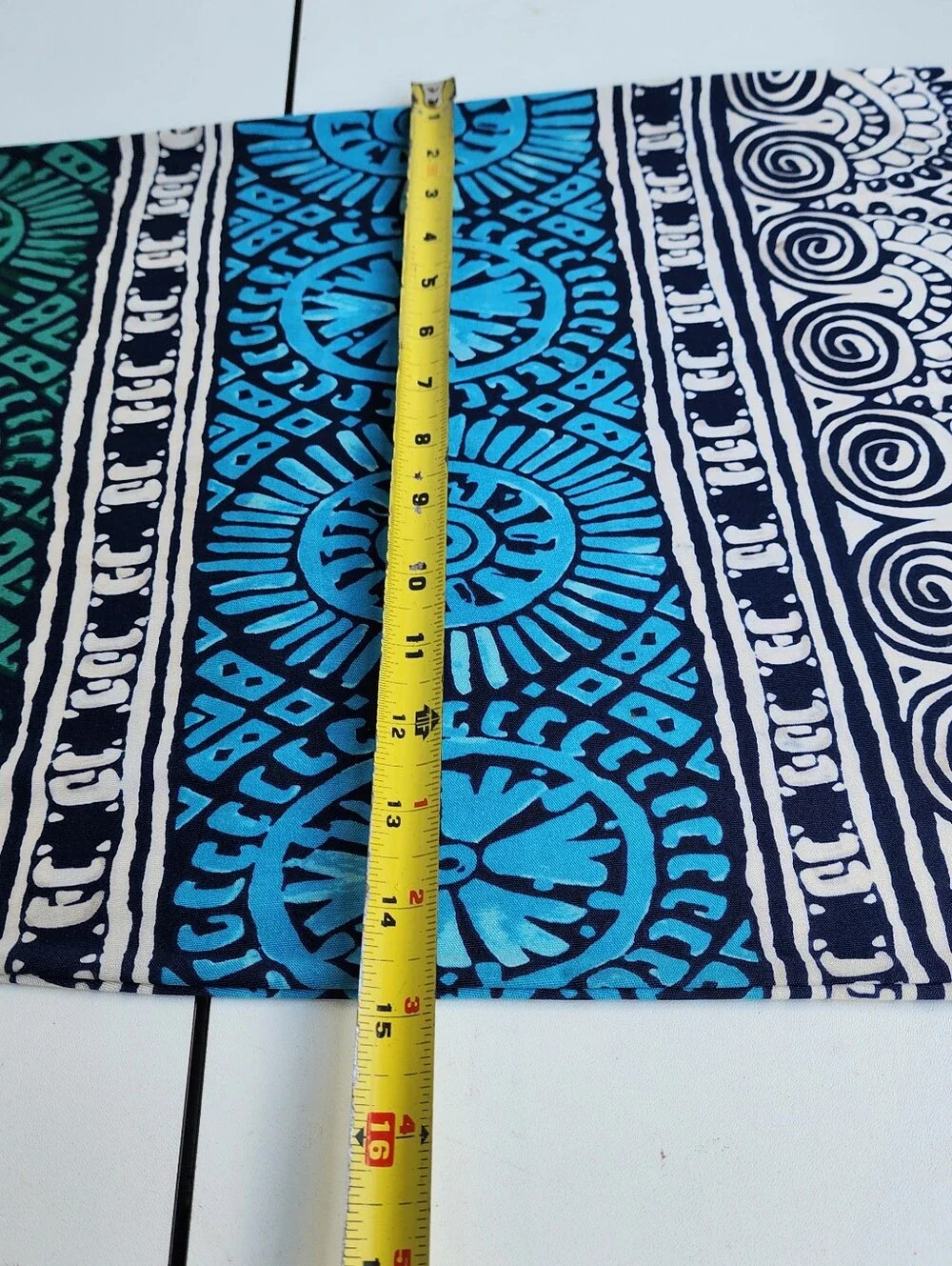 Tory Burch Medallion Print Cap Sleeve Silk Shift Dress Blue Green Stripe XS